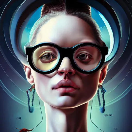 Prompt: Colour Caravaggio style Photography of Beautiful woman with highly detailed 1000 years old face wearing highly detailed sci-fi glasses designed by Josan Gonzalez. Many details . In style of Josan Gonzalez and Mike Winkelmann and andgreg rutkowski and alphonse muchaand and Caspar David Friedrich and Stephen Hickman and James Gurney and Hiromasa Ogura. Rendered in Blender and Octane Render volumetric natural light