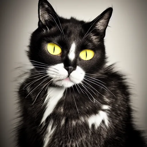 Image similar to cat with corpse paint, studio photography