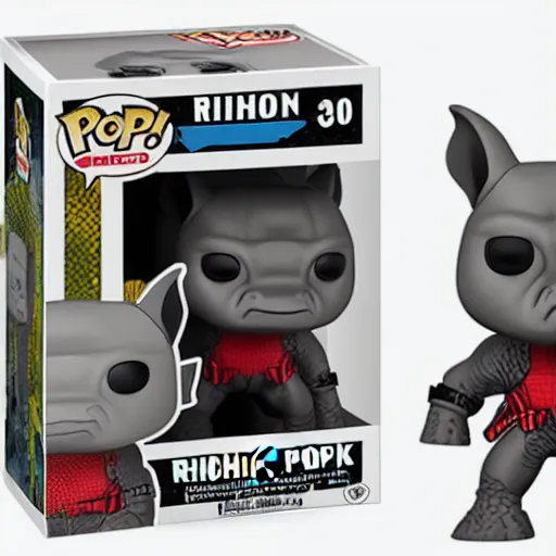 Prompt: rhino as a truck funko pop