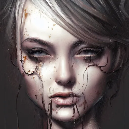 Image similar to the brittle. digital painting, vertical, intricate, beautiful, highly detailed, grungy, illustration, art by artgerm, trending on artstation. darker bottom