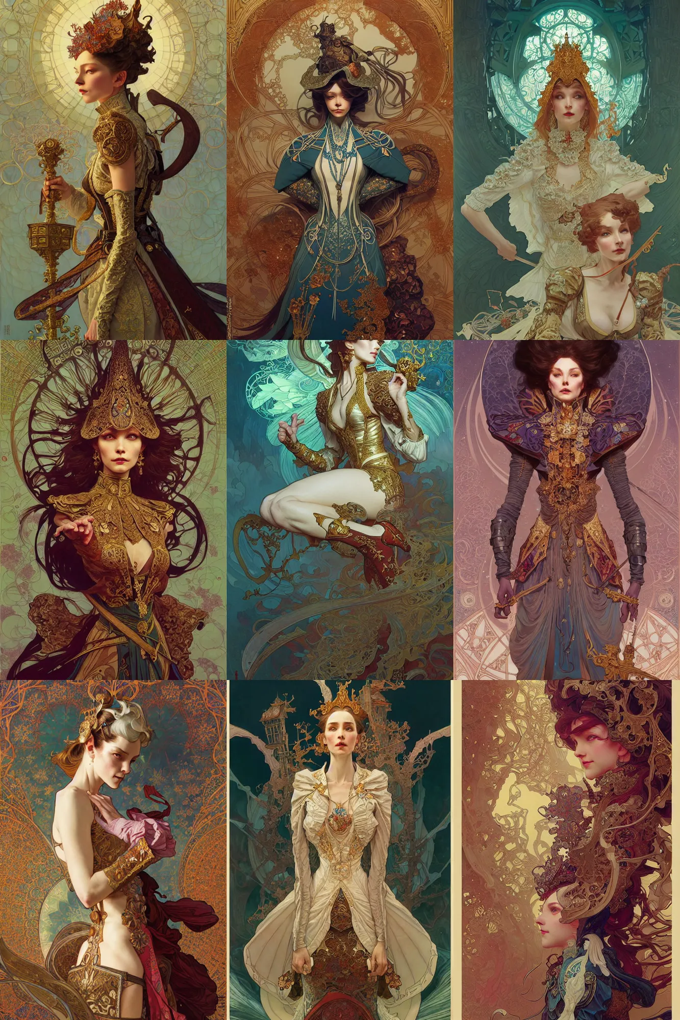 Prompt: tsarina, russian clothes, fantasy, highly detailed, intricate, smooth, art by joseph leyendecker, peter mohrbacher, ruan jia, marc simonetti, ayami kojima, cedric peyravernay, alphonse mucha, victo ngai