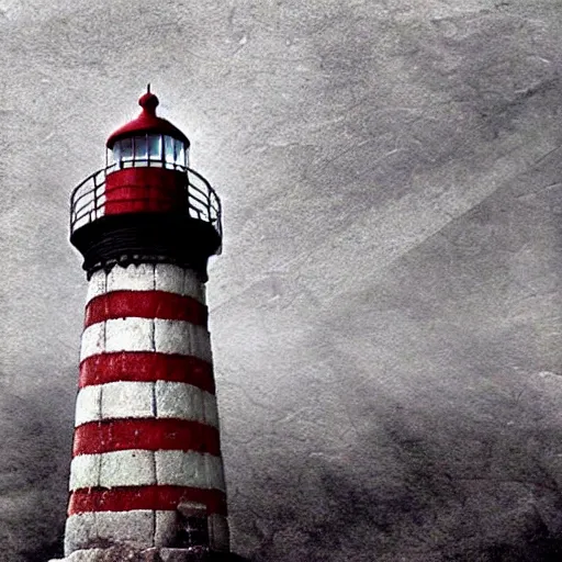 Prompt: a beautiful image of a lighthouse from silent hill, realistic, very detailed