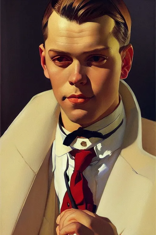 Prompt: attractive male, painting by ilya kuvshinov, j. c. leyendecker, carl larsson