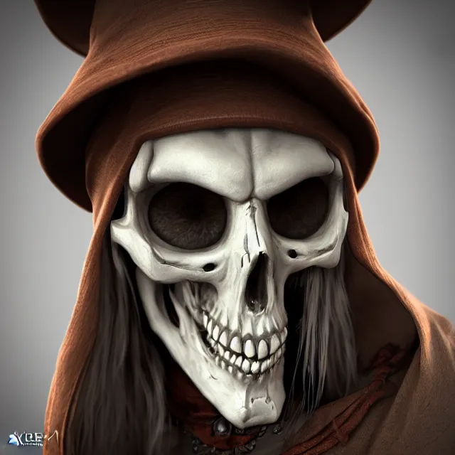 Image similar to perfectly centered close up portrait, skelton mage, candid photography, by anne stokes, highly detailed, character concept, unreal engine 5