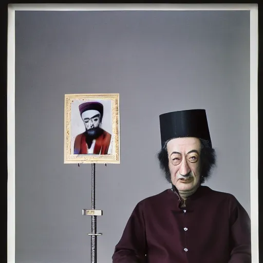 Image similar to A Ottoman cyborg, portrait, by Nam June Paik, Man Ray, Annie Liebovitz