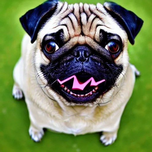 Image similar to pug with a rolled up spliff in its mouth with smoke, photo realistic, dslr camera