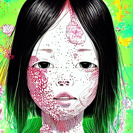 Image similar to a portrait of a girl by inio asano, beeple and james jean, hiroyuki takahashi color scheme