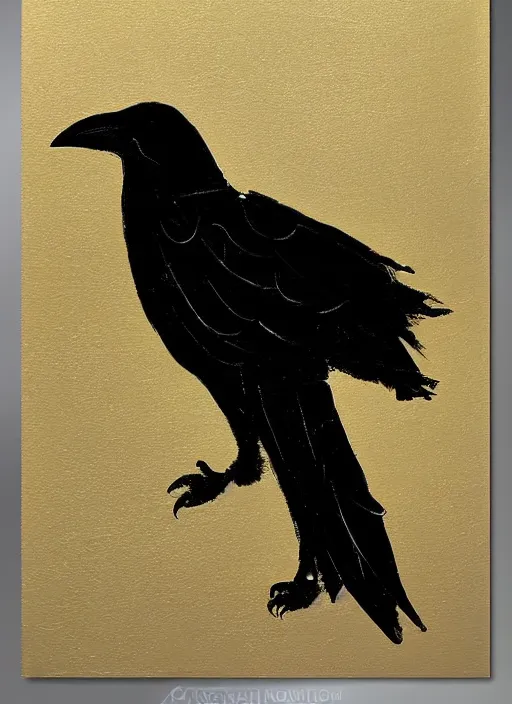 Prompt: crow shape, award - winning painting, abstract, gold and silver colors,, elegant, luxurious, beautiful, lovecraftian, beksinksi, chiaroscuro