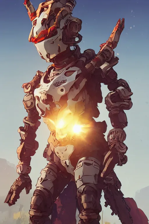 Image similar to combination suit armor aloy horizon forbidden west horizon zero dawn robot ninja mask helmet backpack tribal, art gta 5 comics, official fanart behance hd artstation by jesper ejsing, by rhads, makoto shinkai and lois van baarle, ilya kuvshinov, ossdraws radiating a glowing aura cgi rtx 2 0 2 2