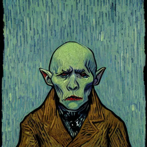 Image similar to nosferatu by van gogh