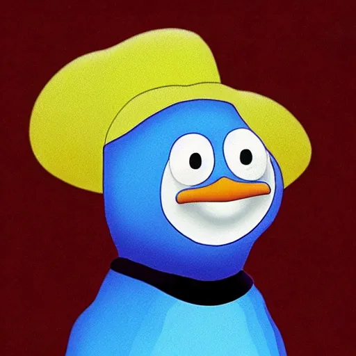 Image similar to pingu in the style of globi