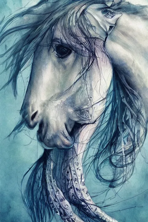 Image similar to seahorse, agnes cecile, beautiful, soft, smooth cfg = 3