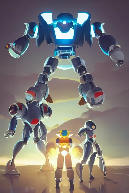 Image similar to metabots medabots medarotto medarot robot minimalist comics, behance hd by jesper ejsing, by rhads, makoto shinkai and lois van baarle, ilya kuvshinov, rossdraws global illumination ray tracing hdr radiating a glowing aura