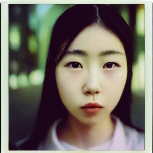 Prompt: a perfect 8K HD professional photo of close-up japanese schoolgirl posing in sci-fi dystopian alleyway, harsh light, at instagram, Behance, Adobe Lightroom, taken with polaroid kodak portra