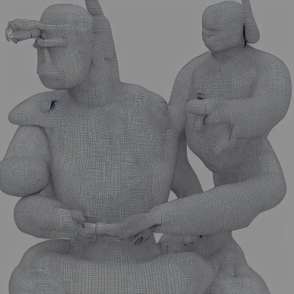Image similar to 3 d model of a beautiful meditating samurai, comic art