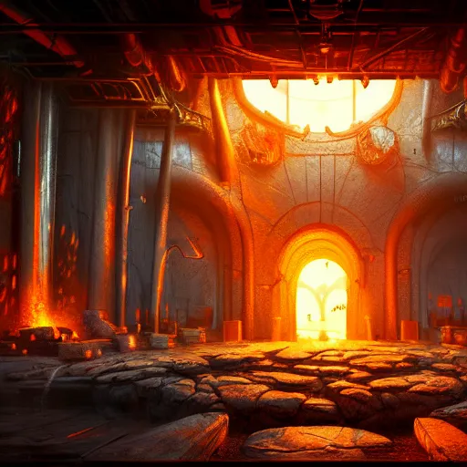 Image similar to beautiful digital fantasy illustration of the forge of worlds, high detail texture, unreal engine, 8k, vivid, intense, Photographic quality, ultra hyper realistic quality, 8k definiton, hyper-realistic, cinematic, cinematic lighting