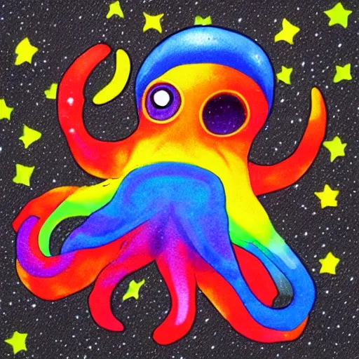 Image similar to rainbow cosmic octopus