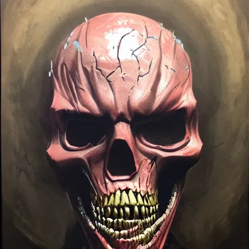 Image similar to Red Skull, Bloodborne boss, matte painting, detailed, Bloodborne, oil on canvas