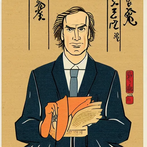 Prompt: Saul Goodman as a Ukiyo-e