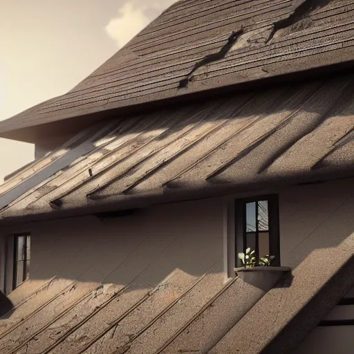 Image similar to dirty roof, natural, hyper detailed, smooth, unreal engine, photorealistic, 8 k high octane render