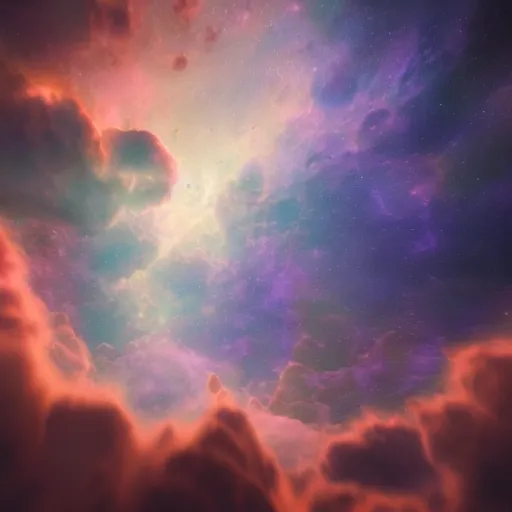 Image similar to sea of clouds in a nebulae, volumetric lighting, hyperrealistic, 8 k, octane render