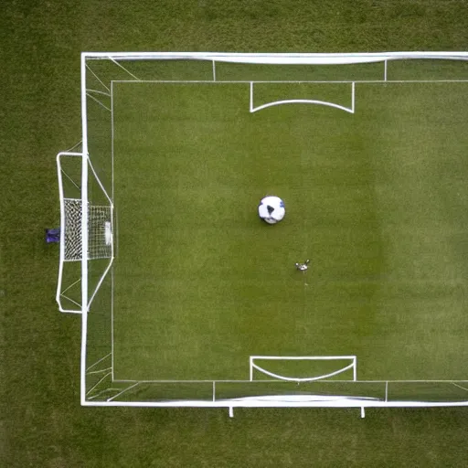 Prompt: aerial view of a soccer match