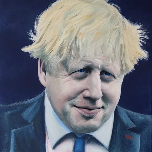 Image similar to beryl cook painting drawing of boris johnson