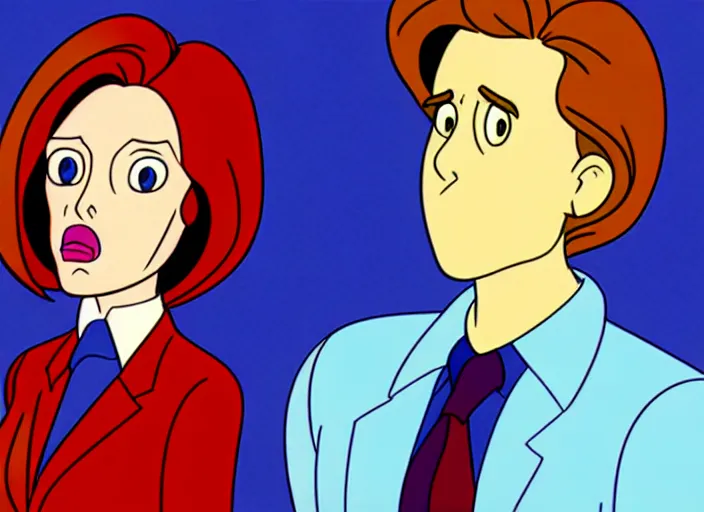 Image similar to an animation cel of dana scully, in the style of netflix animation, toei animation, filmation animation, traditional animation, sharp detail, 1 9 8 8