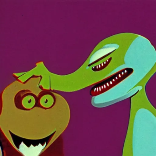 Prompt: creature from czech animation from the 60s