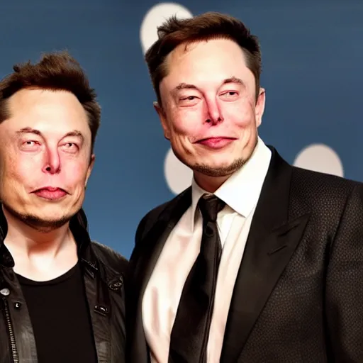 Prompt: Elon Musk and his brother Gollum