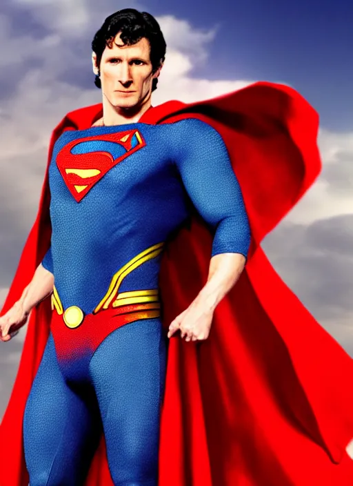 Image similar to film still of Todd Howard as Superman in Superman, 4k