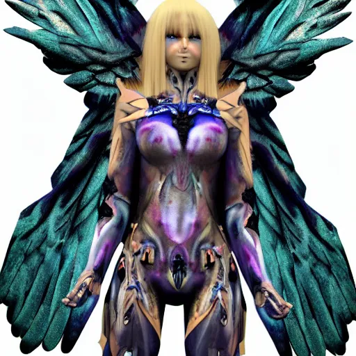 Prompt: gotic hybrid cyborg angel, ultra detail, dark colors : wilderness of of the world devine souls : spring spirt