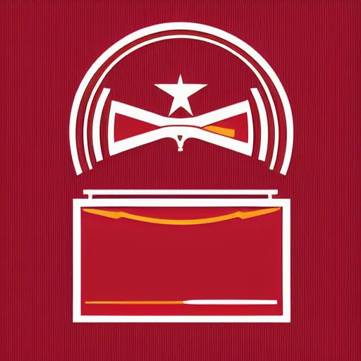 Image similar to Soviet logo, flat art, vector design