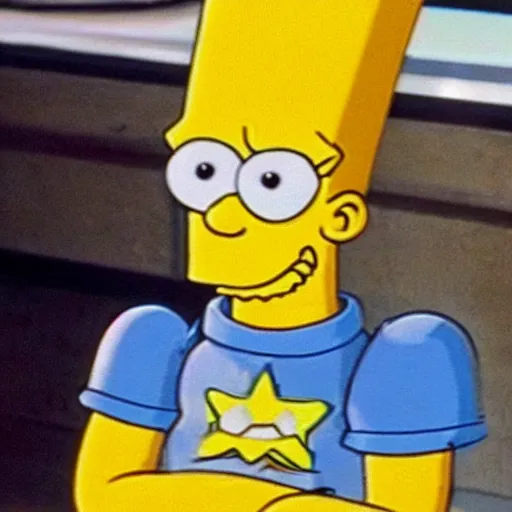 Image similar to a still photo of the real bart simpson