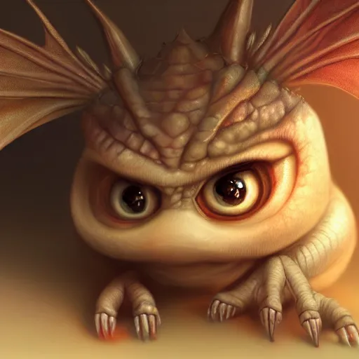 Prompt: digital painting of beautiful cute baby dragon with huge eyes, long eyelashes staring into the camera, intricate, detailed, fractals, rendered in blender, octane, artstation, grg rutkowski, muchas, artgerm