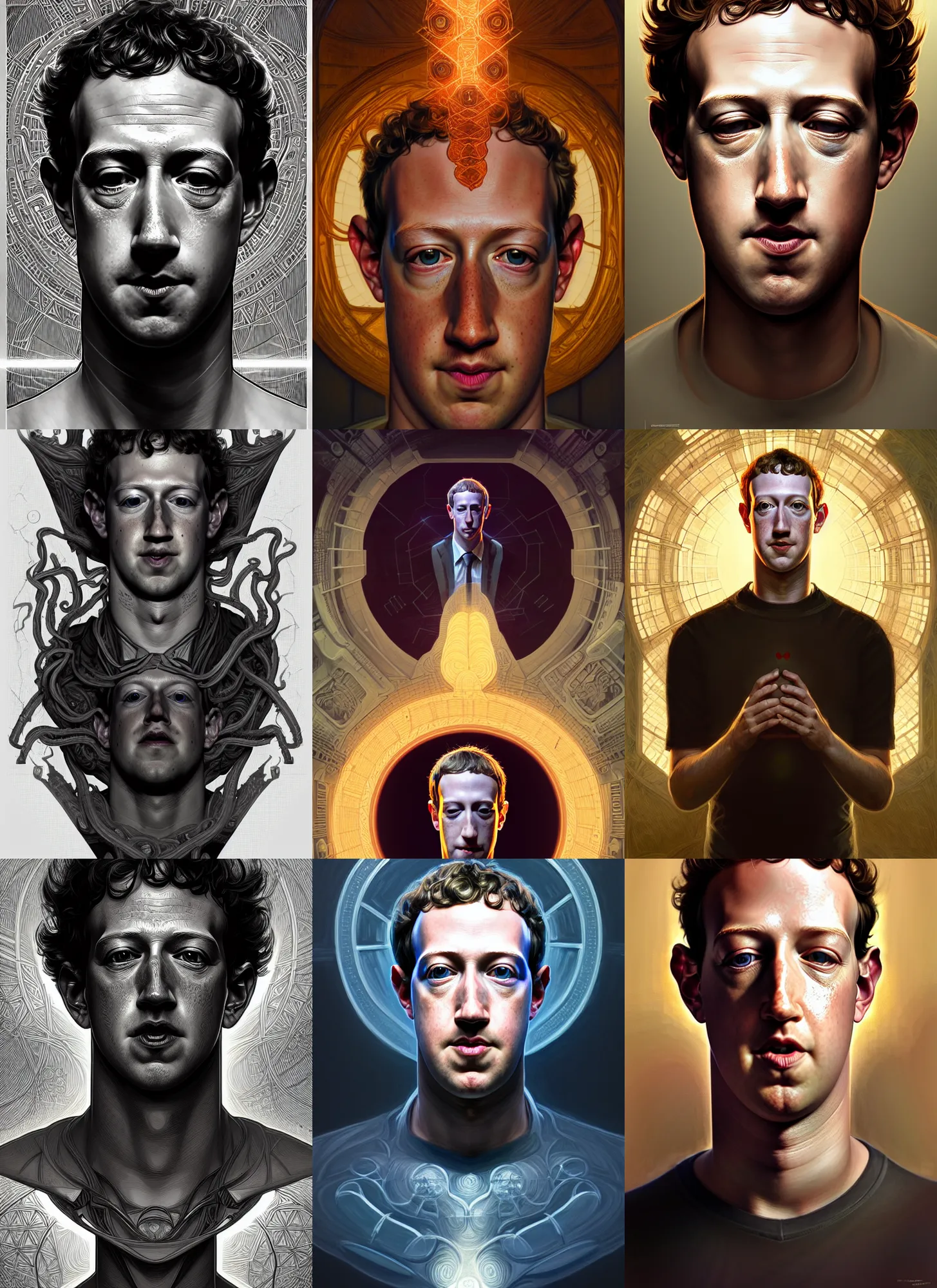 symmetry!! portrait of mark zuckerberg, lovecraftian, | Stable ...