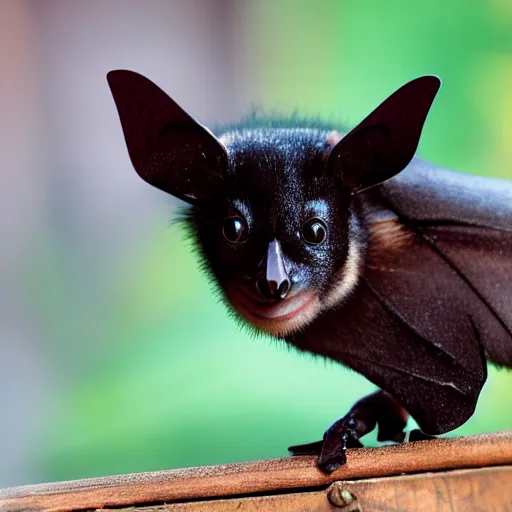 Image similar to most adorable fruit bat, award-winning photograph, 4k, 8k