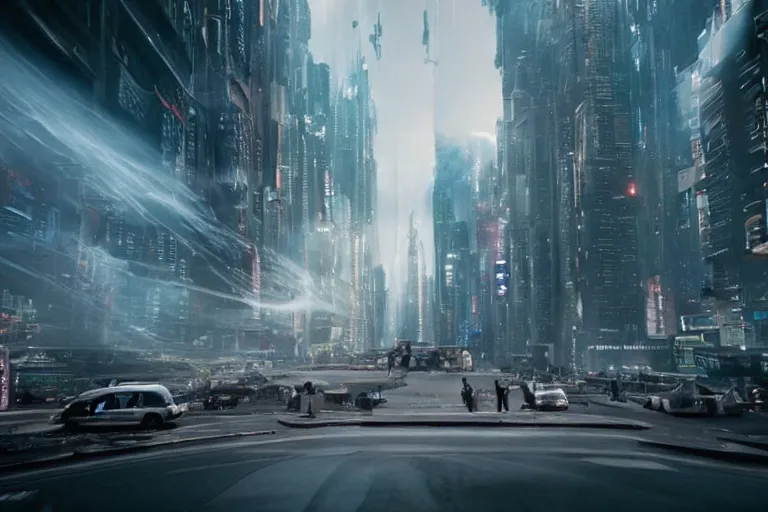 Image similar to VFX movie photojournalism of daily life in a futuristic interstellar city of abundance Emmanuel Lubezki