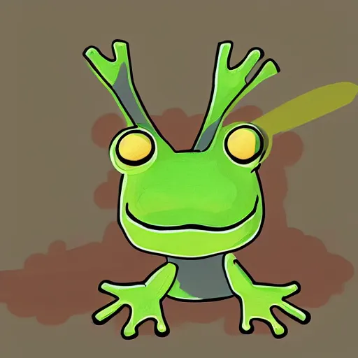 Prompt: a frog in animal crossing, concept art