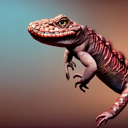 Prompt: hyperrealistic!! Reptile singer live at X-Factor, High resolution, 8K