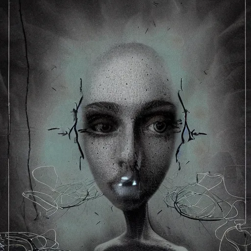 Prompt: a portrait of dissociation, dissociative symptoms, chaos and simplicity, fantasy illustration, realistic