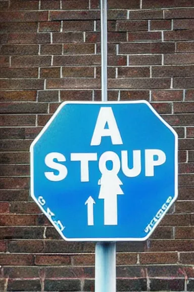 Prompt: “ a blue stop sign ”