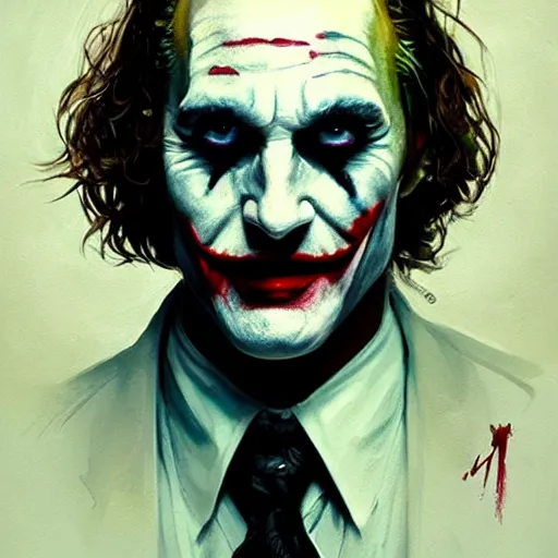 Prompt: matthew mcconaughey as joker, painted by wenjun lin, greg rutkowski