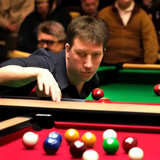 Prompt: The planets of the solar system as pool balls in a swanky snooker world championship game