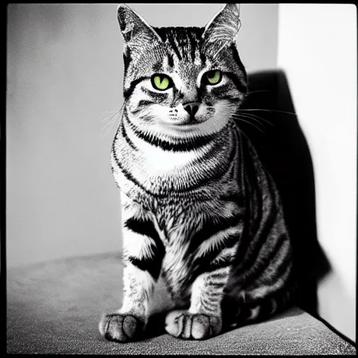 Image similar to tabby cat photographer “ george hurrell ” “ geoff darrow ”