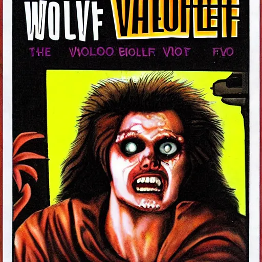 Image similar to wolfbot 80s horror VHS cover