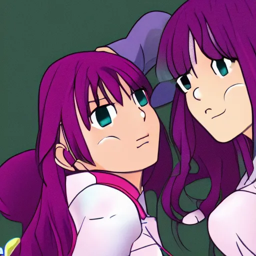 Image similar to athena asamiya and saori kido kissing date lesbian