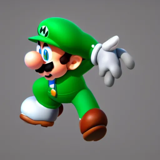 Image similar to an image of a mario bros character, an ambient occlusion render by Miyamoto, polycount, superflat, prerendered graphics, physically based rendering, unreal engine 5