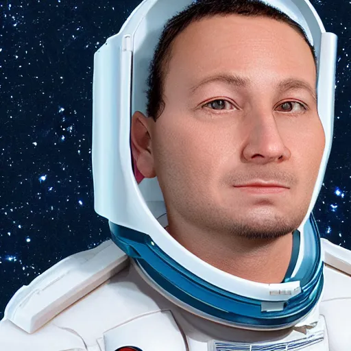 Image similar to id photo of a space officer