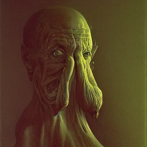 Image similar to A Character by Zdzisław Beksiński